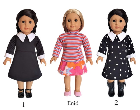 Handmade Doll Clothes Wednesday Addams Inspired Dress Enid