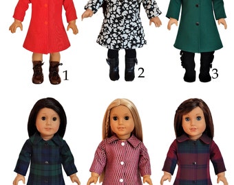 Handmade Doll Clothes Coat fit 18" Girl Dolls Maplelea Christmas