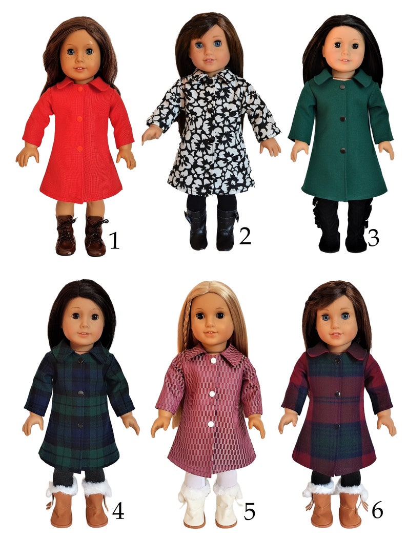 Handmade Doll Clothes Coat fit 18" Girl Dolls Maplelea Christmas image 1