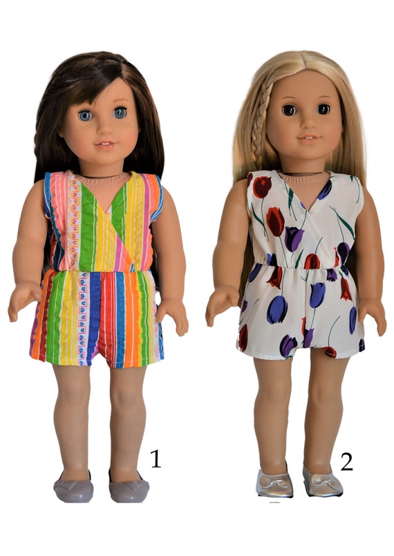 Handmade Clothes for 18" Dolls American Girl  SPRING Summer ROMPER  Bluebirds 