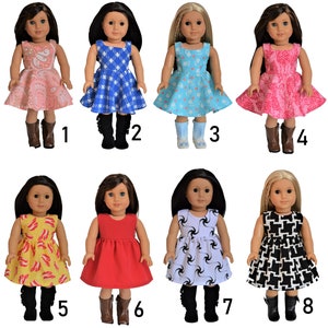 Handmade Doll Clothes Dress Assorted Colors fit 18" Girl Dolls Maplelea Christmas