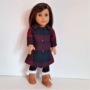 Handmade Doll Clothes Coat fit 18" Girl Dolls Maplelea Christmas No. 6