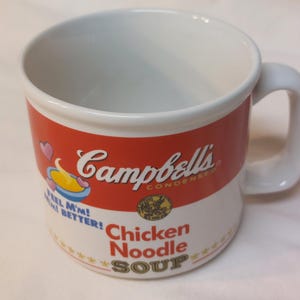 Vintage Campbell&#39;s Soup Mug / Cup / Chicken Noodle / West Wood / Advertising  / Dinnerware  / Drinkware / Barware