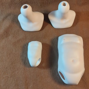 Lot of Four Vintage Doll Parts / Torso / Shoulders / Found Objects / Objects for Artists / Assemblage / Doll Restoration