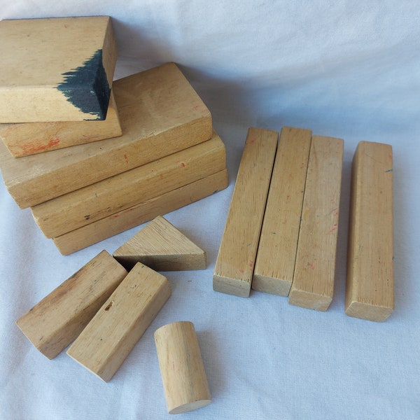 13 Wooden Blocks/ Assemblage Supply/ Found Objects