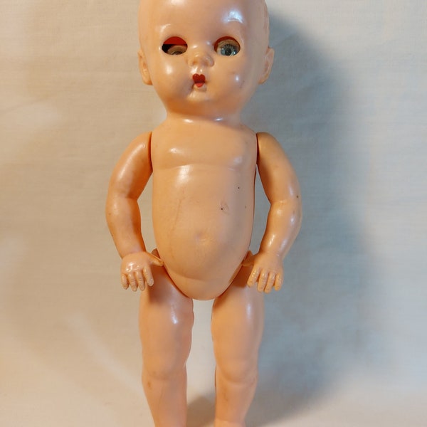 Vintage/Antique Plastic/ Celluloid Doll/ Baby/ BEST/ Toy/ Assemblage Supply/ Found Object / Creepy