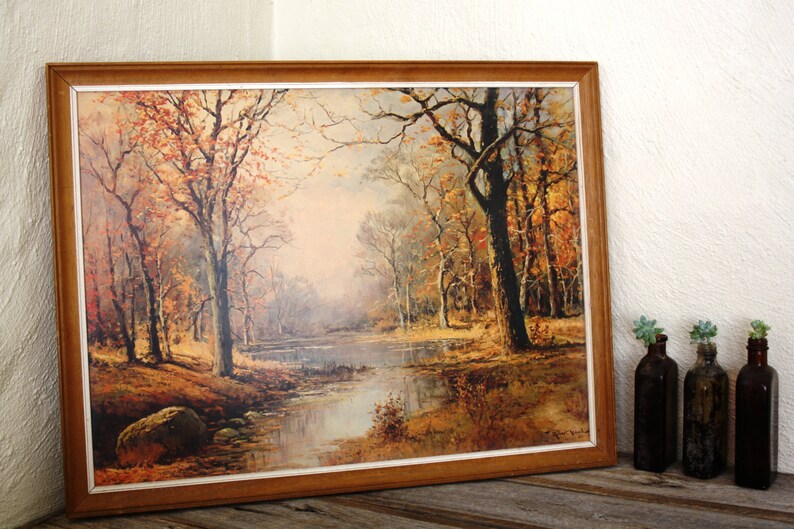 Vintage framed Robert Wood 'October Morn' reproduction Etsy