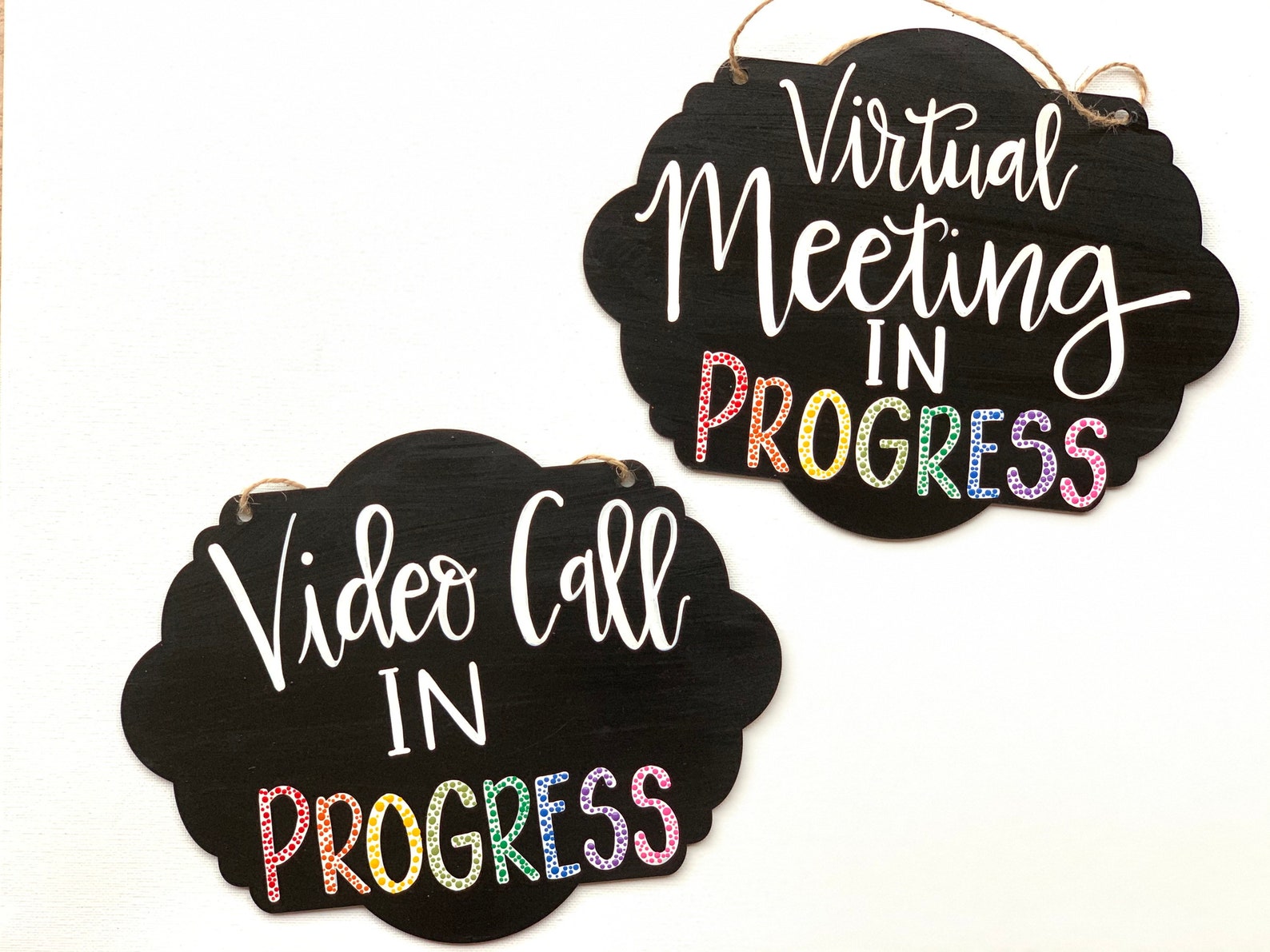 Virtual Meeting In Progress Sign Virtual Call Hand Painted Etsy