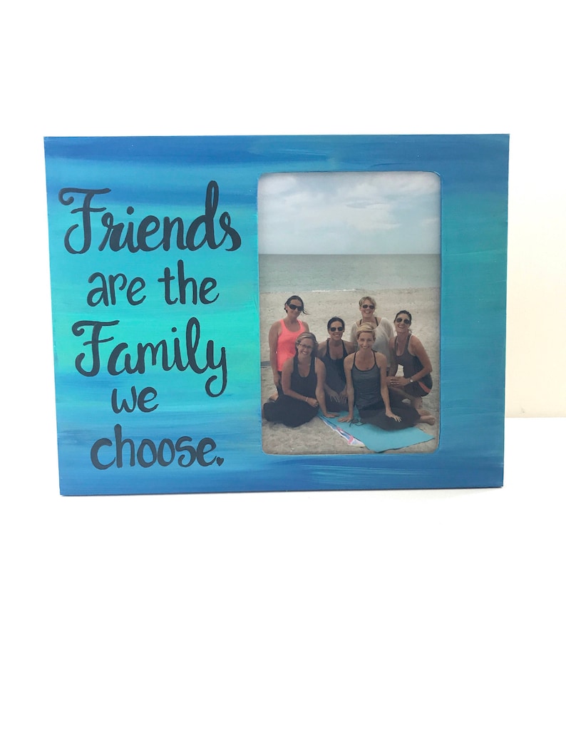 Hand-painted frame Custom Photo frame with quote Personalized Friend picture frame BFF gift Friends gift Made to order Gift for Friend