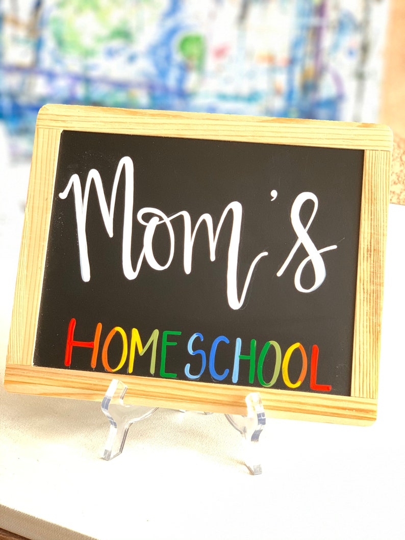 Teacher sign Optional 2 side Custom Homeschool sign Wording and colors fully custom. Custom homeschool sign Mom or last name sign