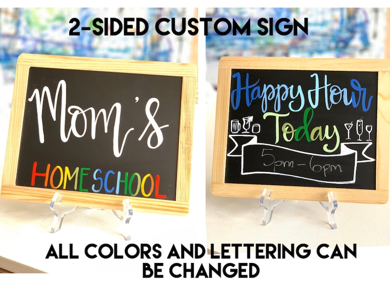 Teacher sign Optional 2 side Custom Homeschool sign Wording and colors fully custom. Custom homeschool sign Mom or last name sign