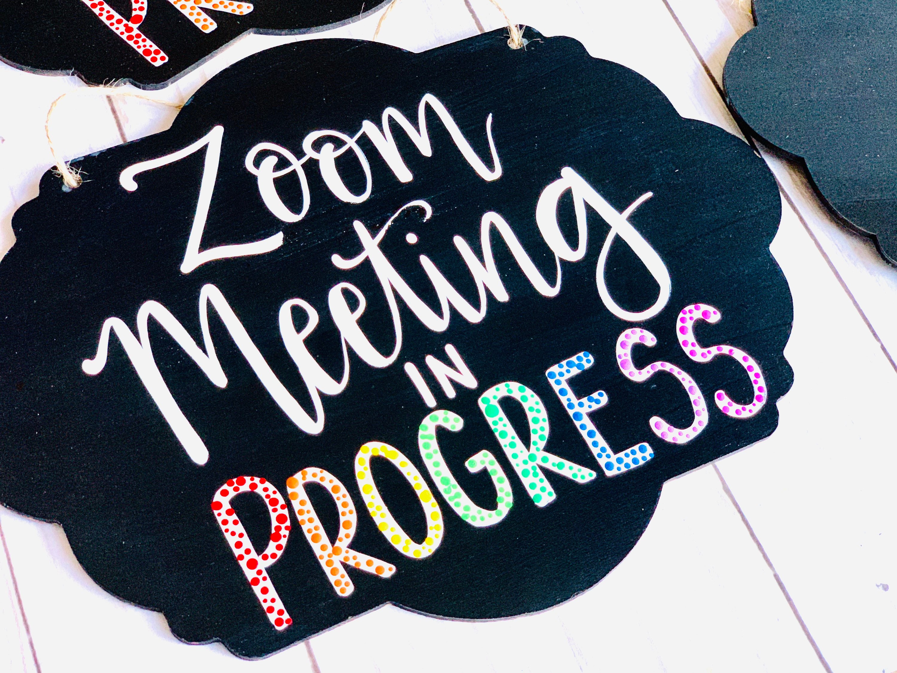 Virtual Meeting In Progress Sign Virtual Call Hand Painted Etsy
