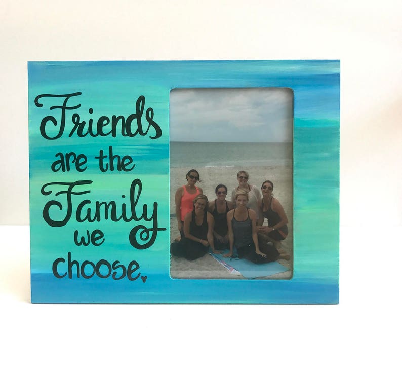 Hand-painted frame Custom Photo frame with quote Personalized Friend picture frame BFF gift Friends gift Made to order Gift for Friend