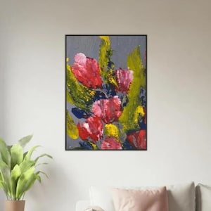 Pink Abstract Flower Print: Colorful Floral Wall Art (Digital Download, 5 Sizes)