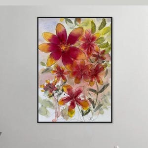 Dahlia Flower Art Print: Framed Floral Wall Decor