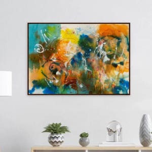 Helle abstrakte Wandkunst | Holzrahmen, Poster- und Leinwanddruck-Optionen | Fertig zum Aufhängen | Große Größen für große Räume verfügbar!