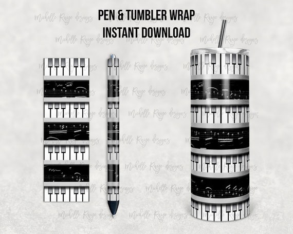 Piano and Sheet Music, Musical Instrument, Waterslide Pen Wrap and Tumbler Design, Epoxy Pen Wraps, InkJoy, PNG, Instant, Mockup Included Il_570xn