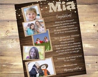 Anuncio del Anuario Senior / Dedicación / Graduación / Rústico / Madera / Página completa, media o cuarta / Dedicación / Personalizar / Digital