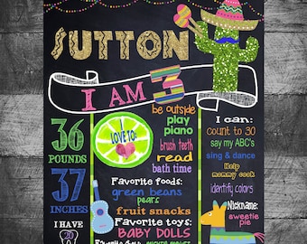 Fiesta Birthday Chalkboard | Fiesta Birthday Board | Fiesta Chalkboard | Mexican Theme | Fiesta First Birthday | DIgital File | Fiesta Sign