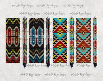 Aztec, Native American, Knit, Printable Waterslide Pen Wrap Design, Epoxy Pen Wrap, InkJoy, PNG, Instant Digital Download, Mockup Included