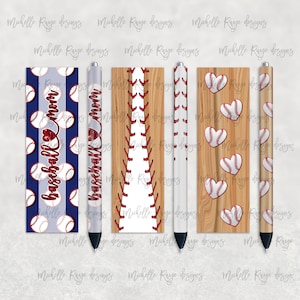 Baseball, Baseball Mom, Sports, Printable Waterslide Pen Wrap Design, Epoxy Pen Wrap, InkJoy, PNG, Instant Digital Download, Mockup Included