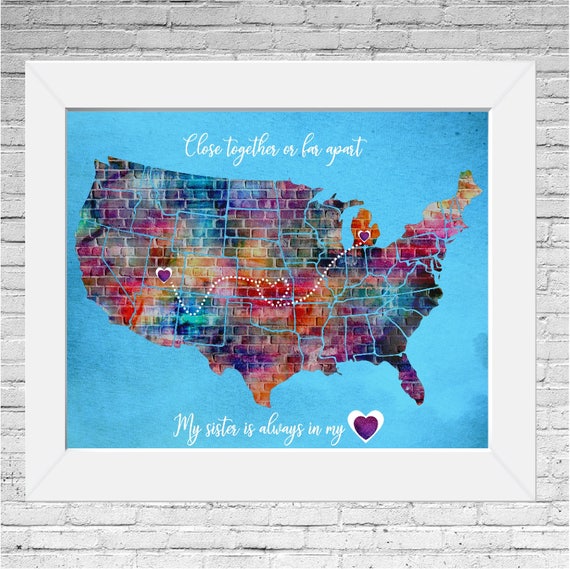 long distance map gift