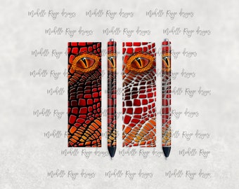 Black and Red Dragon, Scales, Printable Waterslide Pen Wrap Design, Epoxy Pen Wrap, InkJoy, PNG, Instant Digital Download, Mockup Included