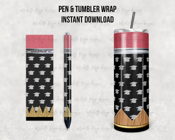 Men's Pencil, Graduation Caps, Waterslide Pen Wrap and Tumbler Design, Epoxy Pen Wraps, InkJoy, PNG, Instant Download, Mockup Included Il_570xn