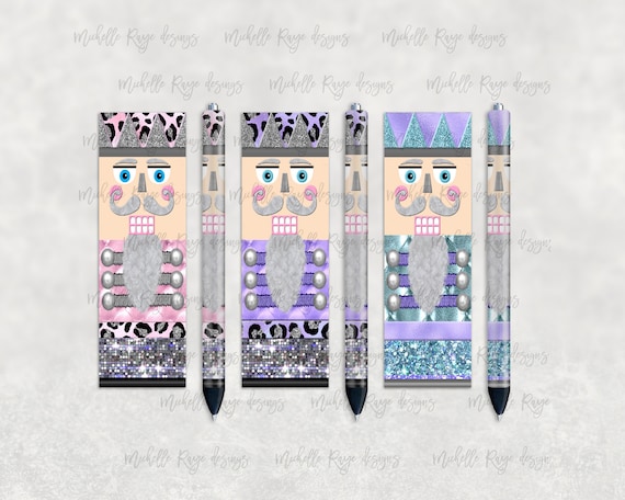 Glitter Christmas Nutcracker Pen Set 2, Printable Waterslide Pen Wrap, Epoxy Pen Wrap, InkJoy, Instant Digital Download, Mockup Included Il_570xn