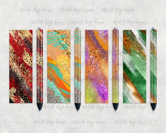Seasonal Glitter Milky Way Pen Set, Printable Waterslide Pen Wrap Design, Epoxy Pen Wrap, InkJoy, PNG, Instant Download, Mockup Included Il_570xn