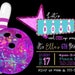 Bowling Birthday Party Invitation Cosmic Bowling Party Black Light ...