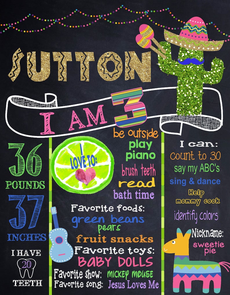 DIgital file Fiesta Birthday Board Fiesta Sign Fiesta First Birthday Fiesta Chalkboard Fiesta Birthday Chalkboard Mexican Theme
