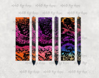 Glitter Power Wash Pen Set, Printable Waterslide Pen Wrap Design, Epoxy Pen Wrap, InkJoy, PNG, Instant Download, Mockup Included