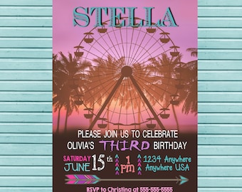 Bright Sunset Festival Themed Birthday Party Invitation | Tribal Birthday | Music Concert Theme | Festival Theme | Personalized | Digital