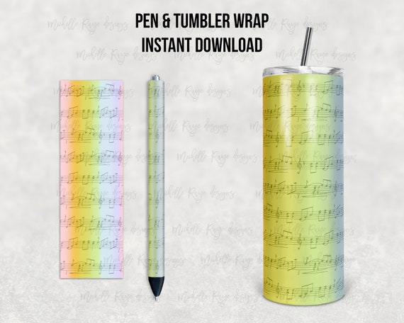 Pastel Ombre Rainbow Alcohol Ink Music Notes, Sheet Music, Pen Wrap, Tumbler Design, Epoxy, Sublimation, Instant Download, Mockup Included Il_570xn