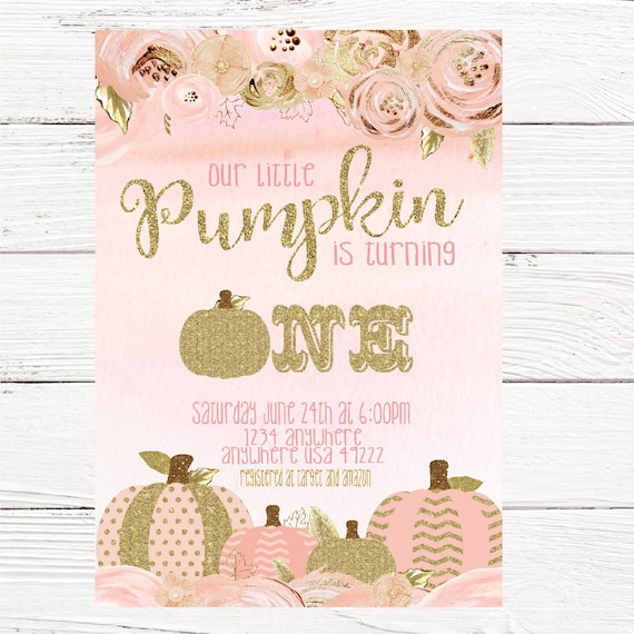 pumpkin invitation first birthday our little pumpkin 1st birthday