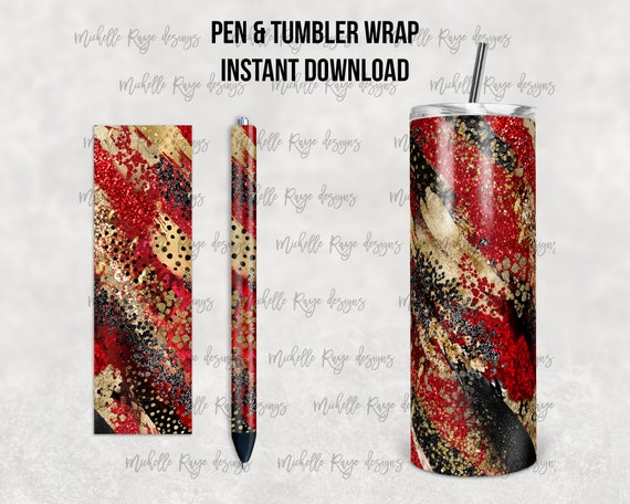 Red Black and Gold Christmas Milky Way, Pen Wrap, Tumbler Design, Epoxy and Sublimation, Instant Download, Mockup Included Il_570xn