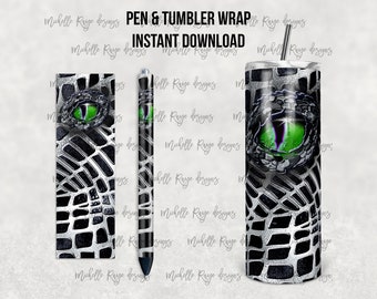 Black and Silver Dragon, Scales, Printable Waterslide Pen Wrap and Tumbler Design, Epoxy Pen Wraps, InkJoy, PNG, Instant, Mockup Included