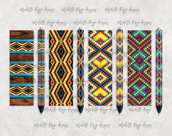 Aztec, Native American Pen Set, Printable Waterslide Pen Wrap Design, Epoxy Pen Wrap, InkJoy, PNG, Instant Digital Download, Mockup Included