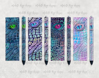 Dragon Pen Set 1, Printable Pen Wrap Designs, Epoxy, Sublimation, InkJoy, Instant Digital Download, Mockup Included