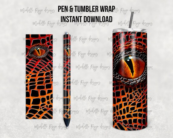 Orange and Black Dragon, Scales, Printable Waterslide Pen Wrap and Tumbler Design, Epoxy Pen Wraps, InkJoy, PNG, Instant, Mockup Included Il_570xn