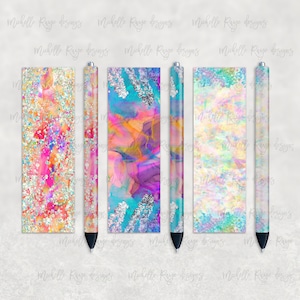 Alkohol Tinte und Glitzer Stift Set, Druckbare Stift Wrap Designs, Epoxy, Sublimation, Pen Wrap, InkJoy, Instant Digital Download, Mockup inklusive
