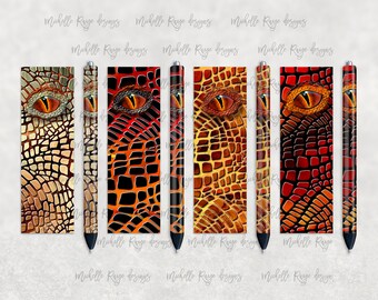 Dragon Pen Set 2, Printable Pen Wrap Designs, Epoxy, Sublimation, InkJoy, Instant Digital Download, Mockup Included