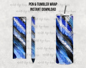 Blue Glitter Milky Way, Waterslide Pen Wrap and Tumbler Design, Epoxy Pen Wraps, InkJoy, PNG, Instant Digital Download, Mockup Included
