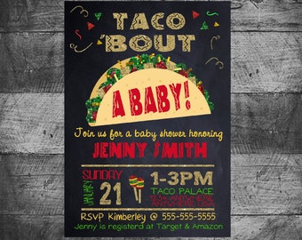 TACO BOUT A BABY  Shower Invitation - Fiesta Party - Baby Fiesta Shower - Baby Shower Fiesta - Taco Baby Shower Mexican Fiesta