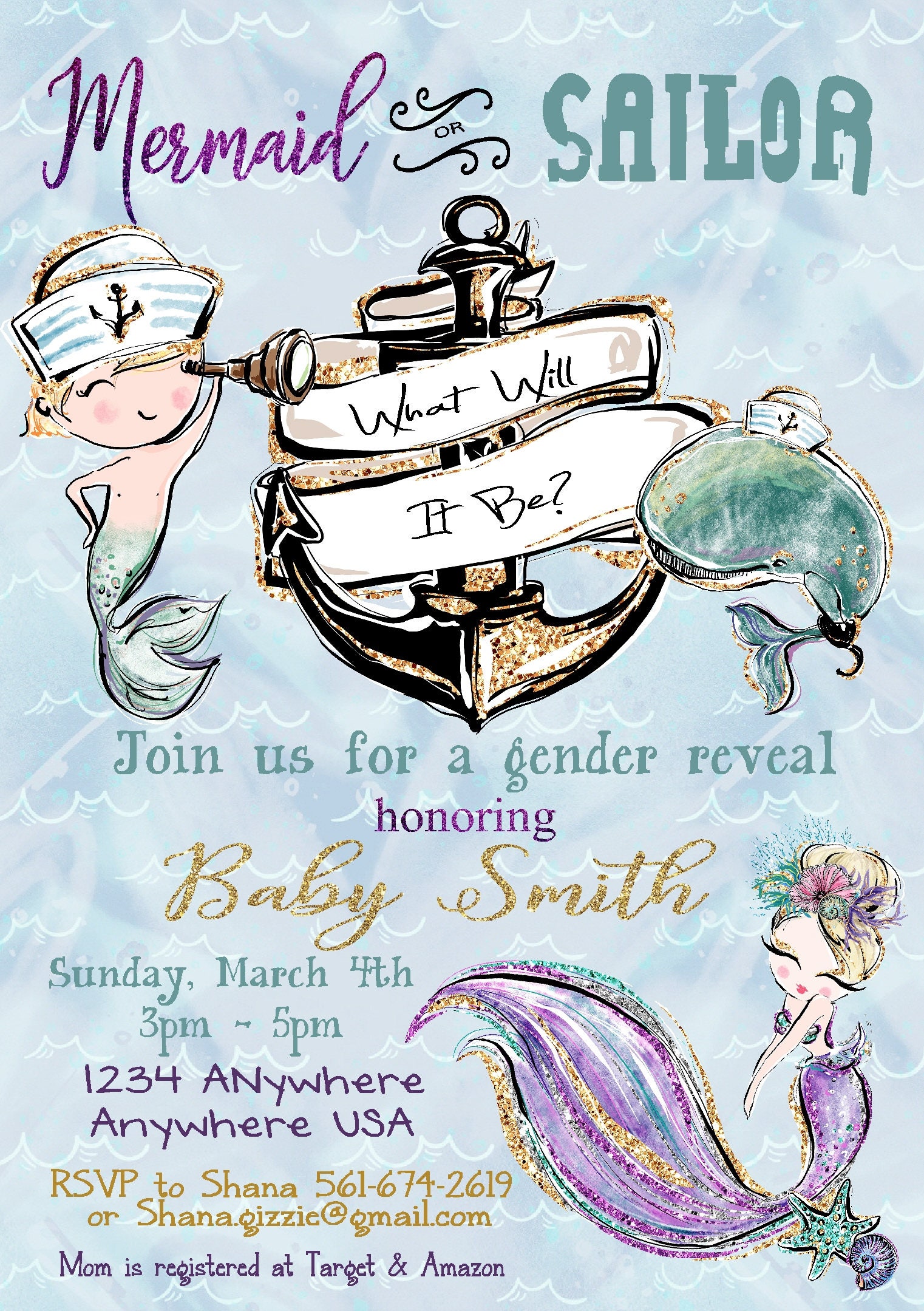 Mermaid or Fisherman Gender Reveal Party