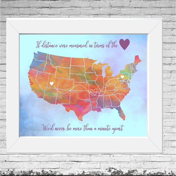 long distance map gift