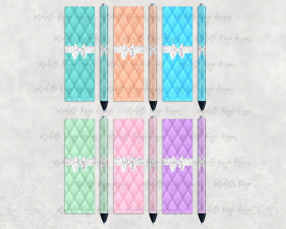 Quilted, Tufted, Bow, Waterslide Pen Wraps, Epoxy Pen Wraps, UV Resin Pen Wraps, InkJoy, PNG, Instant Digital Download, Mockup Included