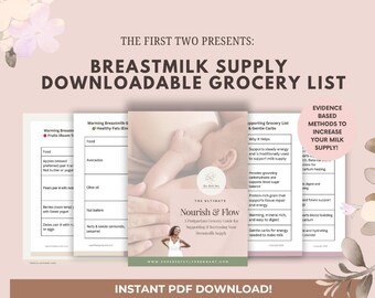 Postpartum Grocery Guide | Breastmilk Supply Nutrition (Digital Download)