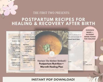 Postpartum Healing Plan | 12-Week Nutrition Guide, Hormone Support (Digital Download)